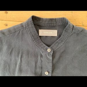 Everlane black silk blouse